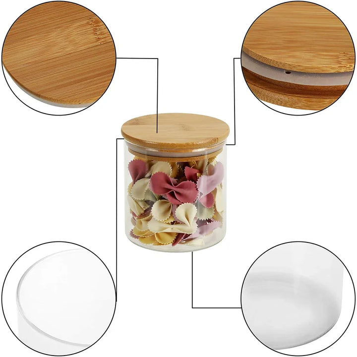 PureVorrat Glass Container Set – Oppbevaringskrukker med Trellokk | Tett og Stilfull | Moderne Kjøkkenoppbevaring | Luvikno