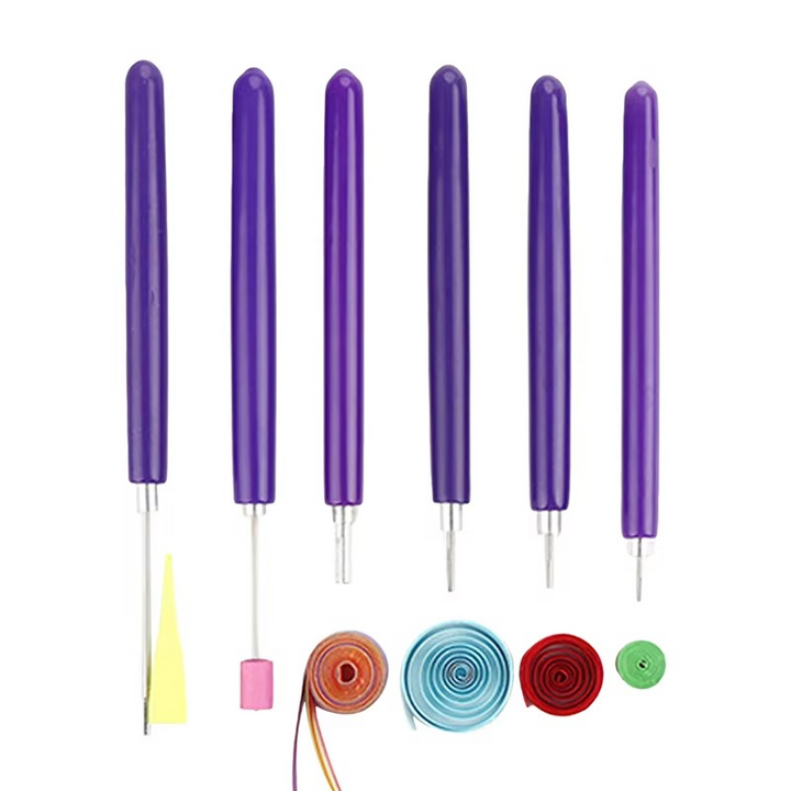 Quilling Paper Tool Set with Spalter Pen, Tweezers, Needle Plates, and Craft Accessories – 7, 6, or 12 Piece Kit Luvikno