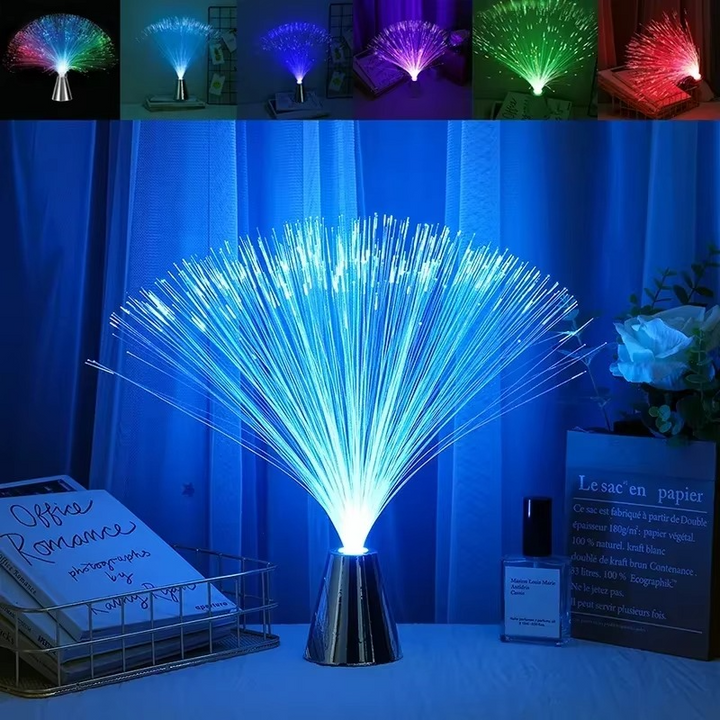 Flerfarget LED Fiber Optisk Stjernelys Lampe Luvikno