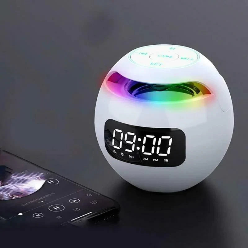Ball Høyttaler Vekkerklokke | Bluetooth 5.0 | LED Nattlys | 2200 mAh Batteri Luvikno
