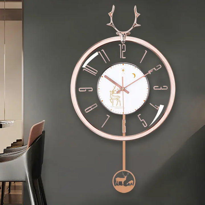 Luksuriøs stille veggklokke – Moderne design med stor urskive for stuen | Luvikno