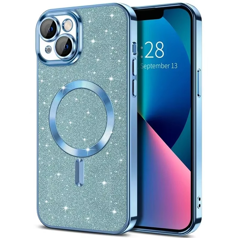 Glitrende elektroplate etui med MagSafe for iPhone Luvikno