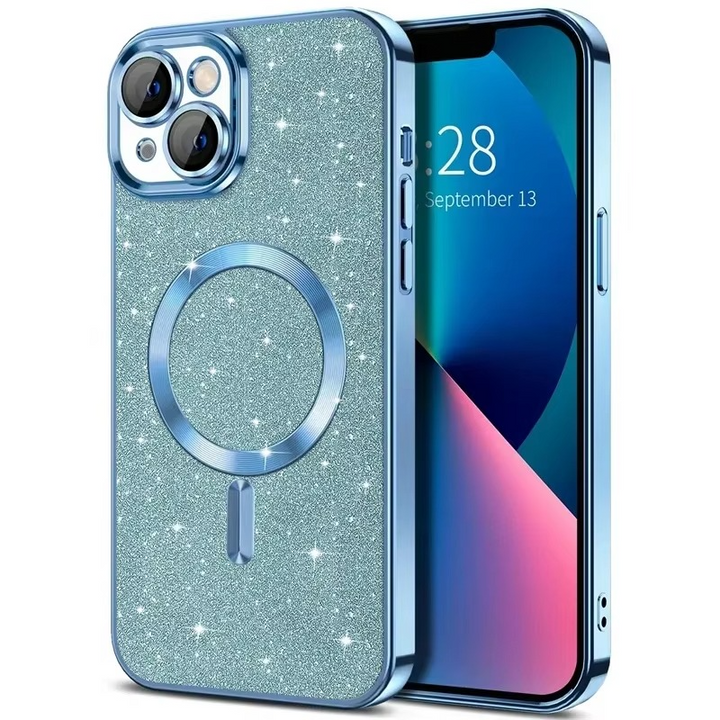 Glitrende elektroplate etui med MagSafe for iPhone Luvikno