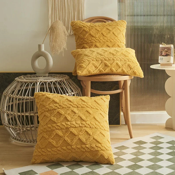 Luvikno | SilkAura Dekorputeomslag - Luksus Komfort med Geometrisk Jacquard