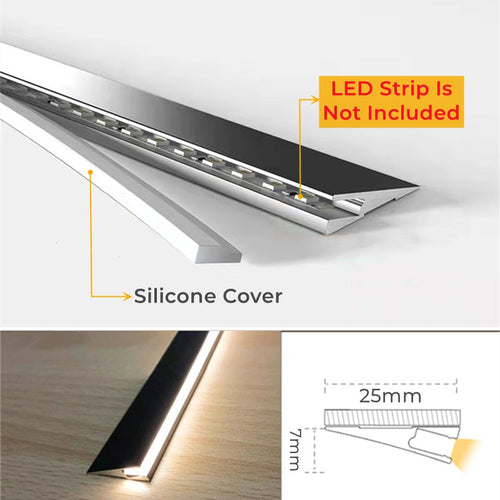 Usynlig overflate aluminium tynn lysplate | Luvikno