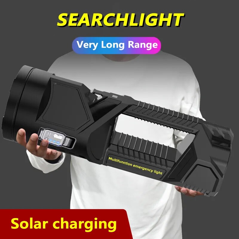 Solar High-Power Multifunksjonslommelykt | Luvikno
