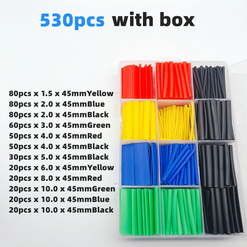 530Pcs Fargede Isolerte DIY Kabelfiksingssett | Luvikno