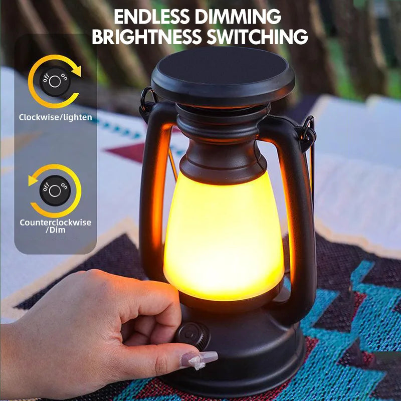 Luvikno | Nostalux Retro Lantern | LED Bordlampe med Fjernkontroll | Oppladbar & Dekorativ | For Hjem, Camping & Bar