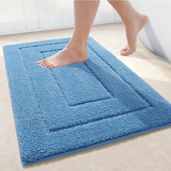 Baderomsmatte Mikrofiber Anti-Sklipp – Dobbeltlag Badmatte | Svært Absorberende & Myk | Komfort Dørmatte | Luvikno