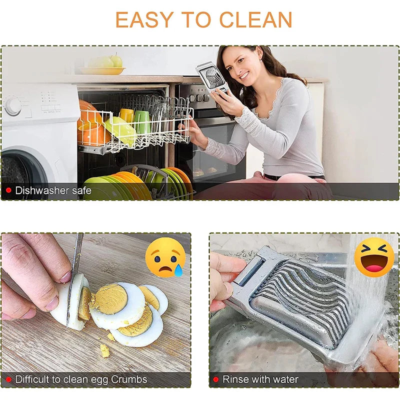 Luvikno | Egg Slicer SchnittMeister | Rustfritt Stål Kuttetråder | For Egg, Ost & Sopp | Robust Aluminiums Hylster