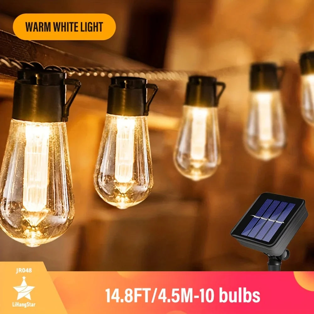 Luvikno | LED Solar String Lights SolaLuma | Vanntett IP44 | For Hage, Terrasse & Camping | Automatisk Belysning
