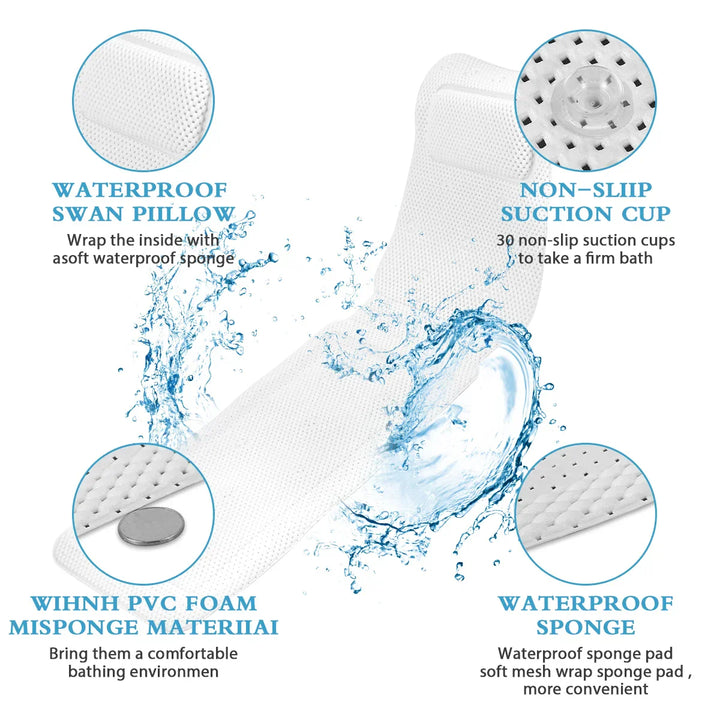 HydroComfort Non-Slip Badekar Matte med Pute Luvikno