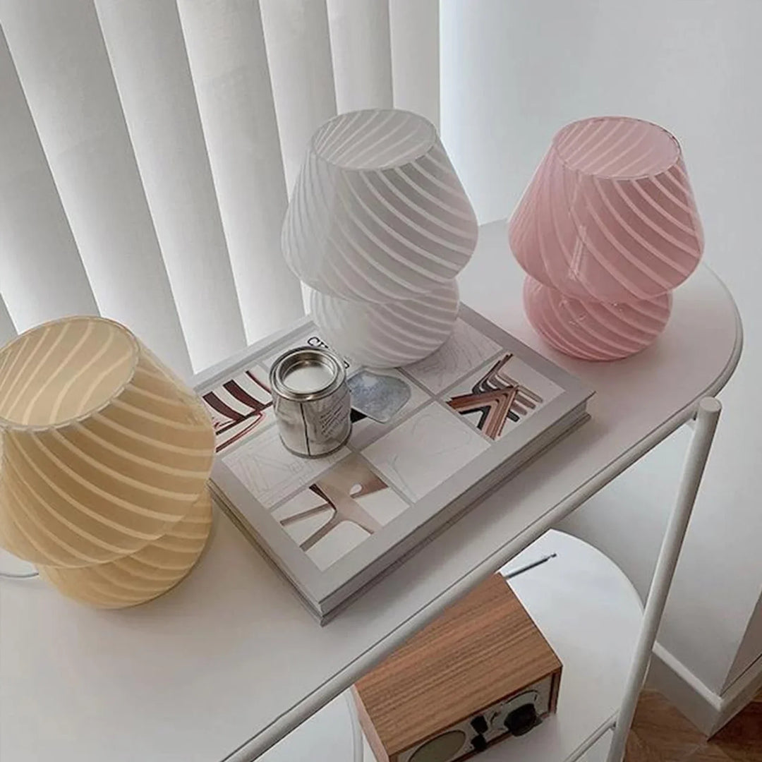 Luvikno | Murano Bordlampe - Unik Glass Sopp Bordlampe for Magisk Atmosfære