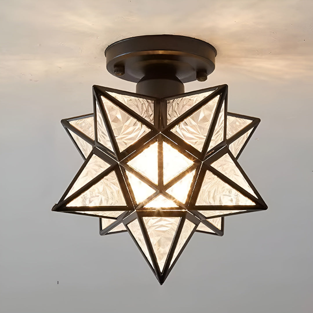 HaloStar Light - Elegant LED Taklampe med Stjerner | Luvikno