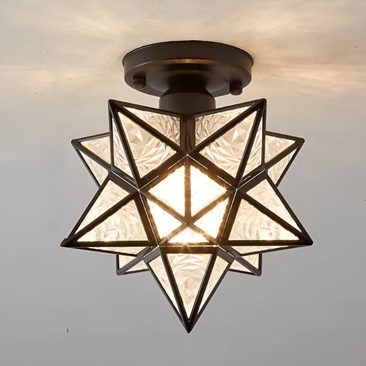 HaloStar Light - Elegant LED Taklampe med Stjerner | Luvikno