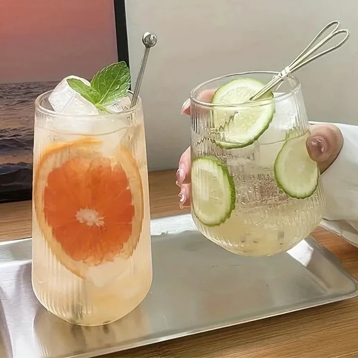 Runde Ribbet Glass 4-Delt Sett Luvikno