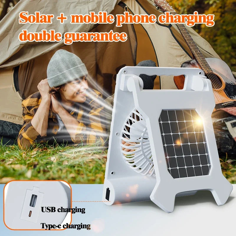 Luvikno | Sol Campingvifte | Sammenleggbart Solpanel | Power Bank & LED Lyse | Ultra-Lett  Brand Name: VenturioX