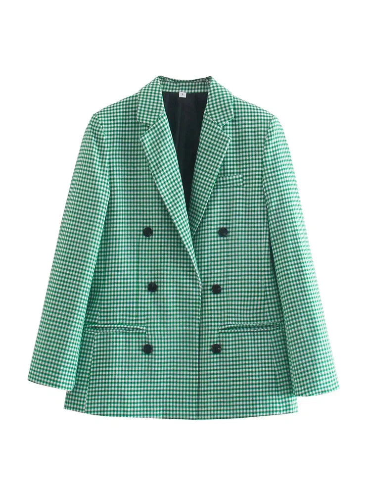 Luvik | Vintage rutete blazer for kvinner