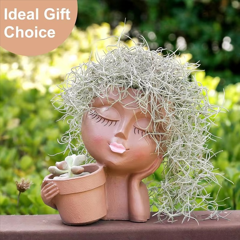 Chic Dual Face Hodeplanter for Innendørs og Utendørs Bruk Luvikno