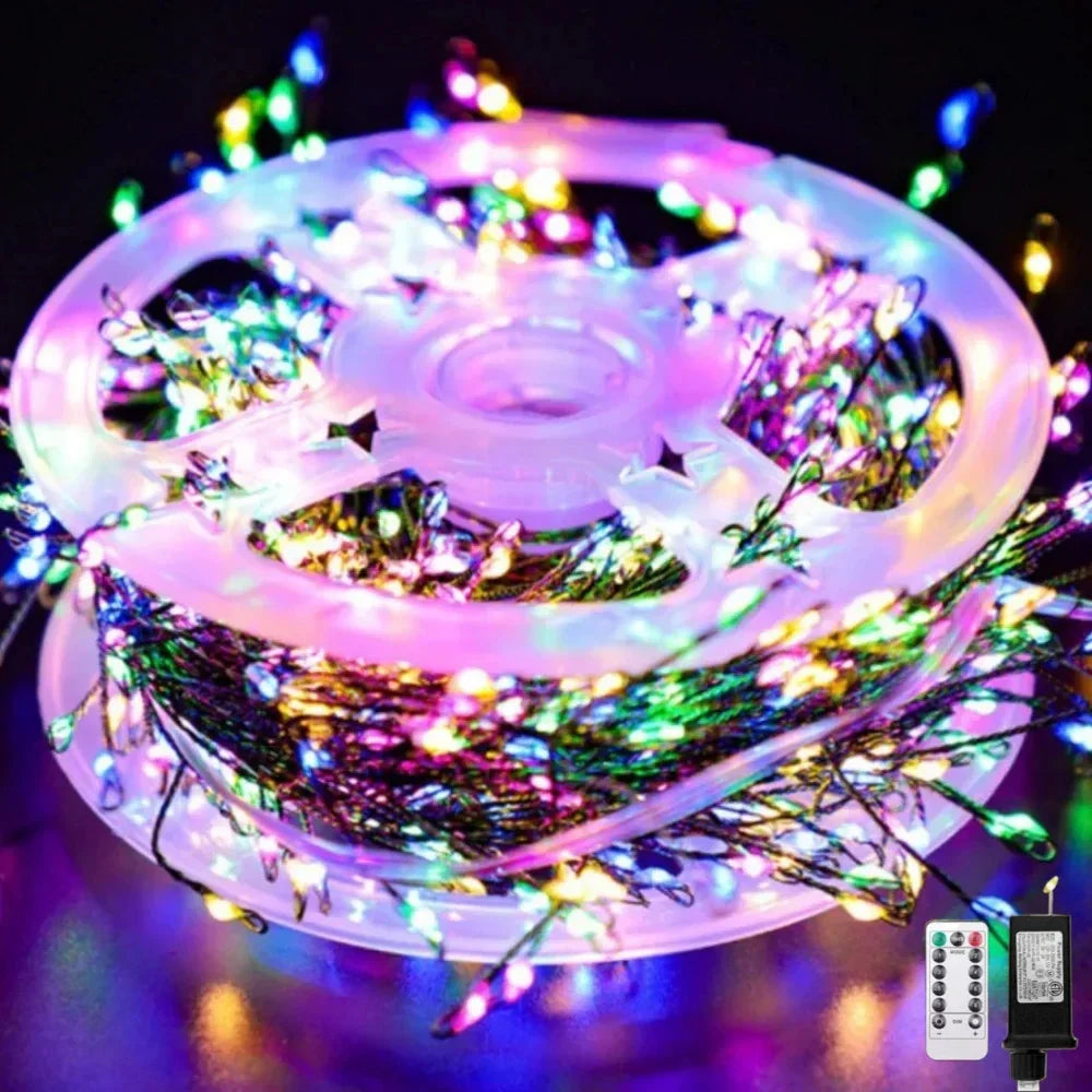Luvikno | LED Fyrverkeri Lysstreng med Fjernkontroll 30-75 m 900-2000 LED-lamper IP65 Vanntett for Fester