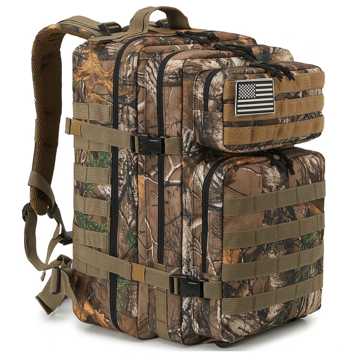 Luvikno | TACTICO45 45 L Utendørs Ryggsekk | Molle-System | 3-Dagers Kapasitet | Robust & Multifunksjonell – Svart/Khaki/Oliven