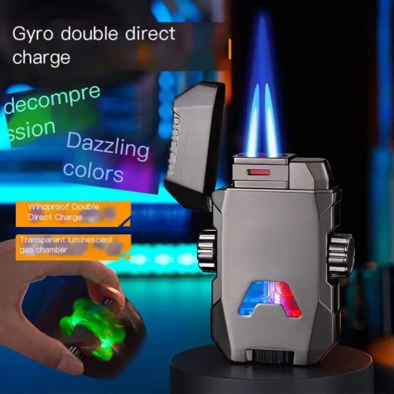 Vindfri Dobbel Jet Flamme Luminous lighter | Luvikno