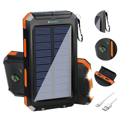 20000mAh bærbar solenergilader med dobbelt USB og LED lommelykt Luvikno