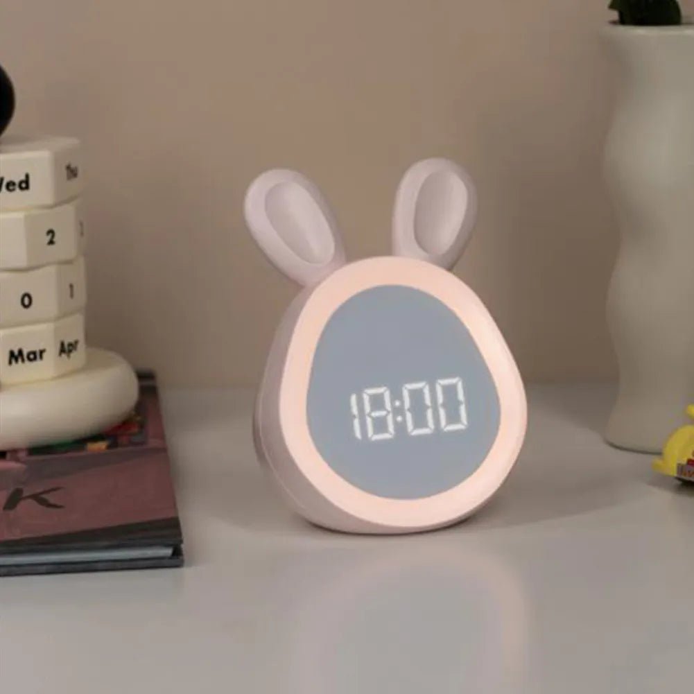 WakkerKonijn – Barneklok med LED-nattlys og leken kanin-design | Luvikno