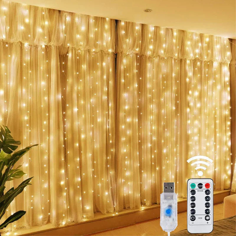 LED gardinlys – USB-kontrollerte lyslenker for vindu- og romdekorasjon | Luvikno