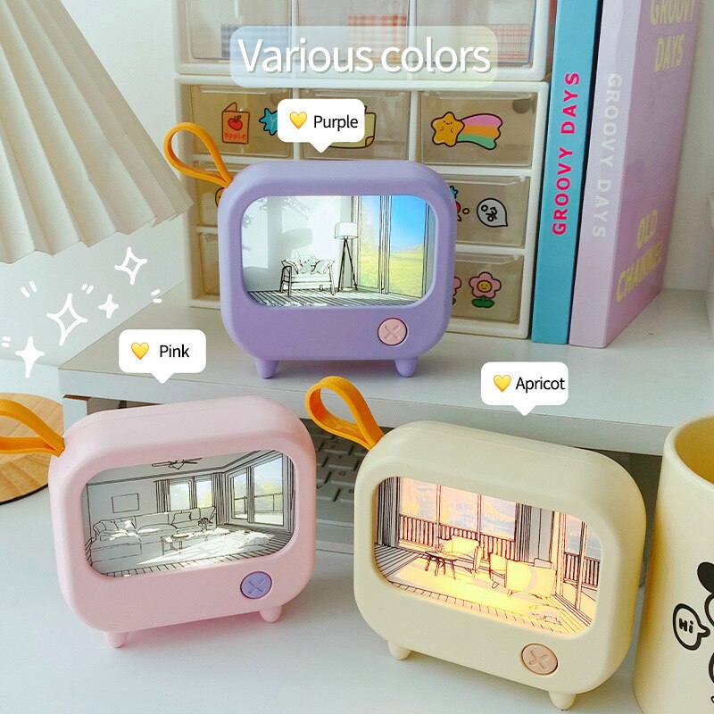 Mini Art TV Maling Dekor Nattlampe | Luvikno