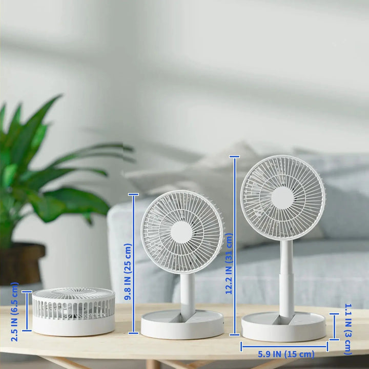 Luvikno | Falt vifte AeroFold | 4-trinns USB-vifte med timer | Kompakt & Stillegående | For innendørs & utendørs