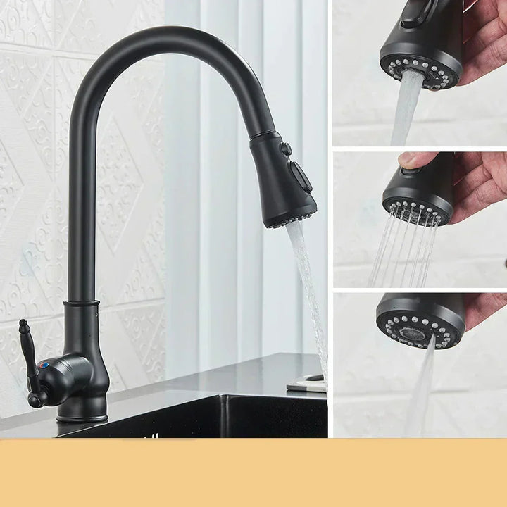Luvikno | VintageTap Antikk Messing Kjøkkenkran – Retro Stil Blandebatteri med Svingtut