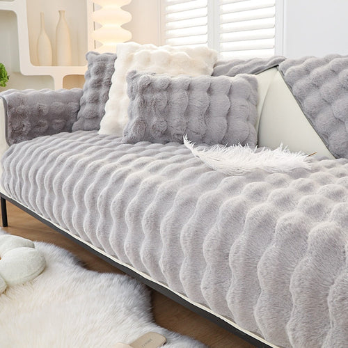 Snuggly Comfy Plush Sofa Cover | Luvikno