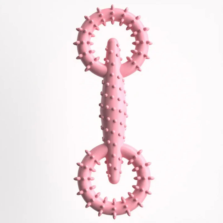 Luvikno | DentaPla Plush Toy Dog | Double Ring Design | Dental Care & Bite Resistant | 16x5.8 cm | TPR