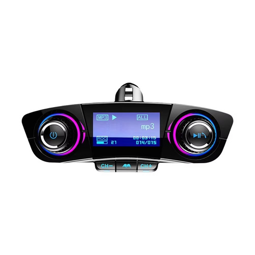 Bluetooth 5.0 Car FM transmitter with dual USB charger and LED display Luvikno