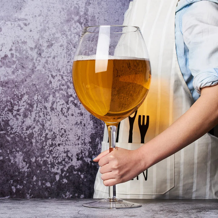 Kjempe 106 Oz Vin Glass og Ølkrus Kombinasjon - 3000ML Ekstra Stor Krystallglass for Fester, Bryllup, og Feiringer Luvikno