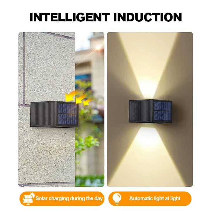 Luvikno | Solar Vegglampe SolaraBeam Flex | Varm Hvit | IP65 Vanntett | Justerbar Lystype