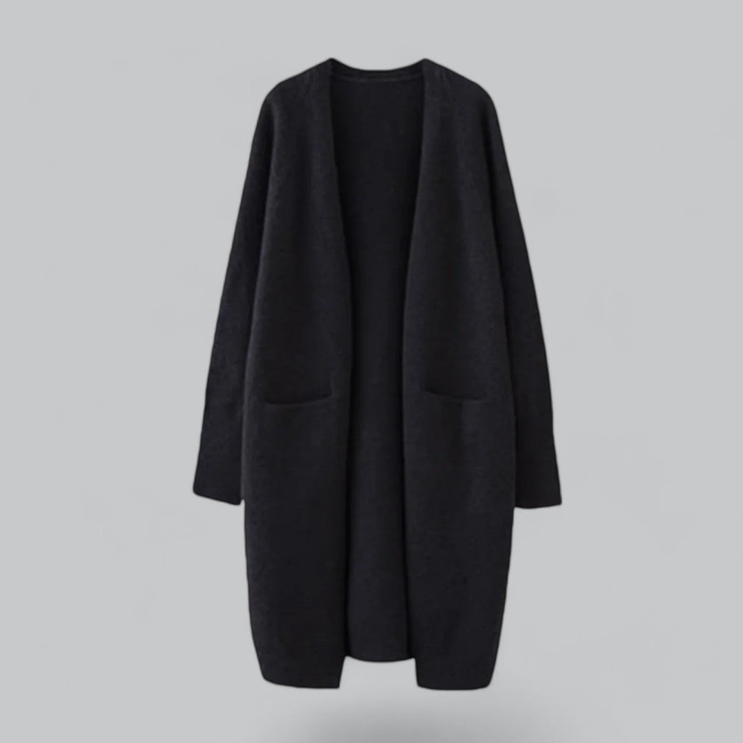 Luvik | Klassinen Pitkä Cashmere Neuletakki Naisille