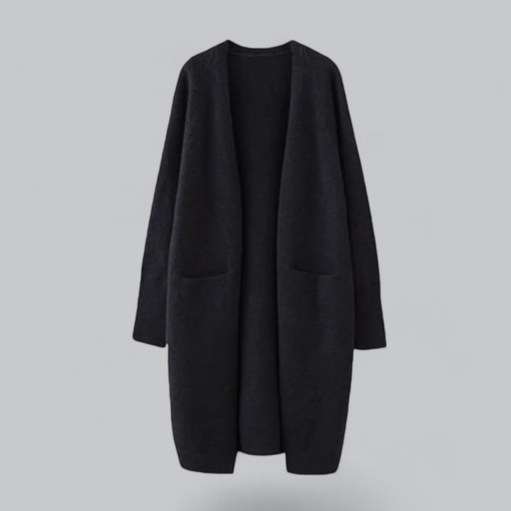 Luvik | Klassinen Pitkä Cashmere Neuletakki Naisille