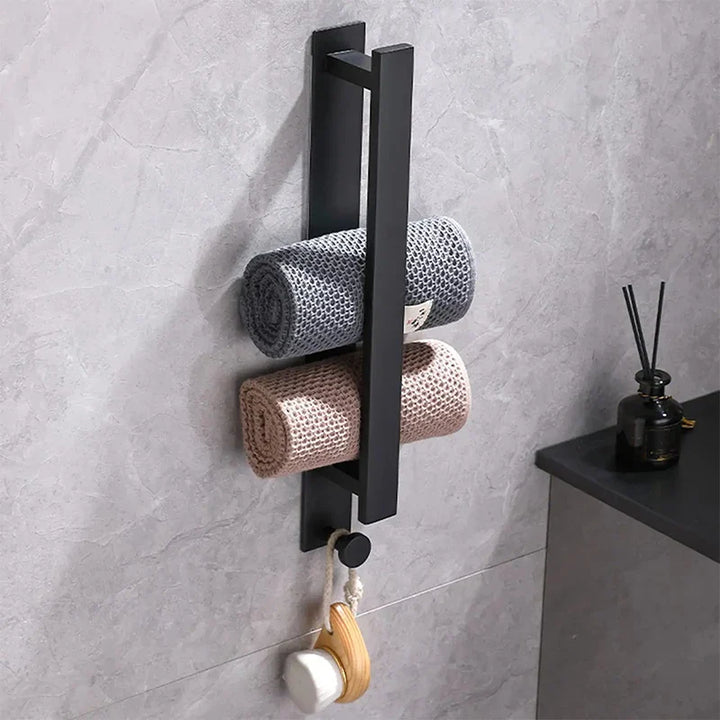 Luvikno | Moderne Selvklebende Håndkleholder - i Sølv og Svart