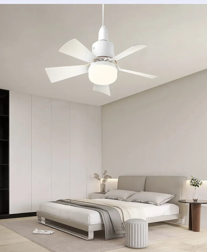 30W E27 Takvifte Lys med Fjernkontroll - LED Dimming Funksjon, Intelligent Stille Vifte for Soverom & Stue | Luvikno