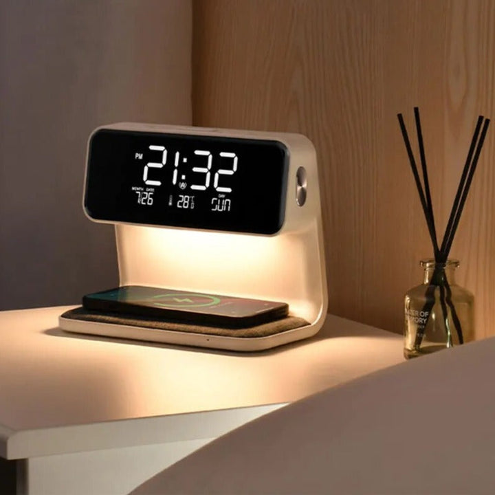 Lampe med klokke 3 i 1 | Luvikno