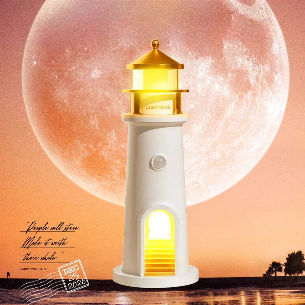 Moon Harbor Fyrtårn Nattlampe | Luvikno