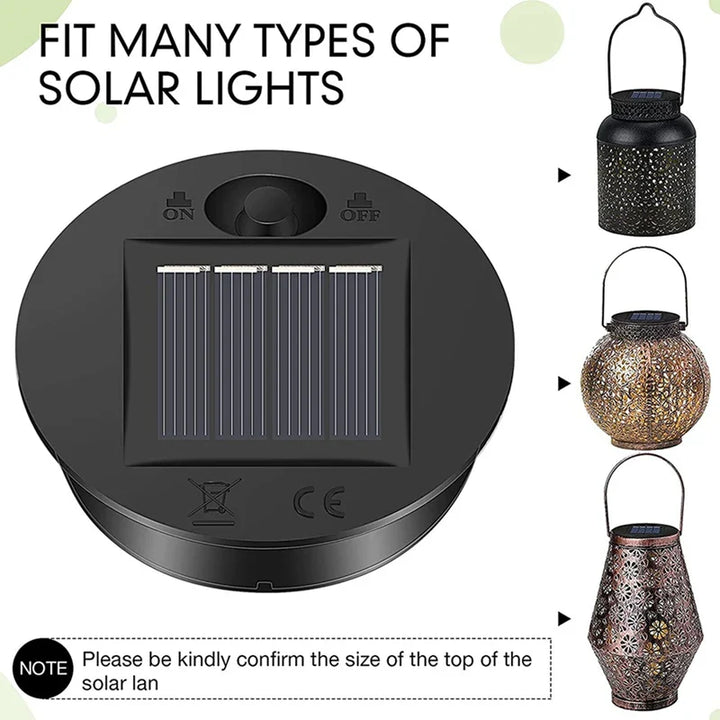 Luvikno | Solaverna 6-delt sett solerstatningslokk for hagen lanternene | Ø 7 cm | LED-lamper med solcellepanel | Vanntett & Automatisk