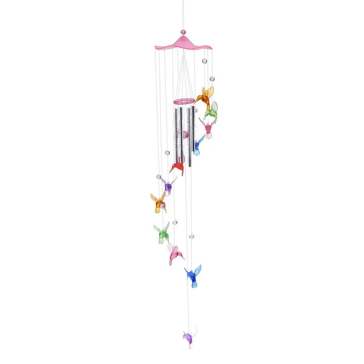Luvikno | Klangverve Vindklokke "Luftkyss" | Romantiske Lydspill med Sommerfugl & Klokke | 55 cm Metalldekor for Hage, Balkong & Vindu