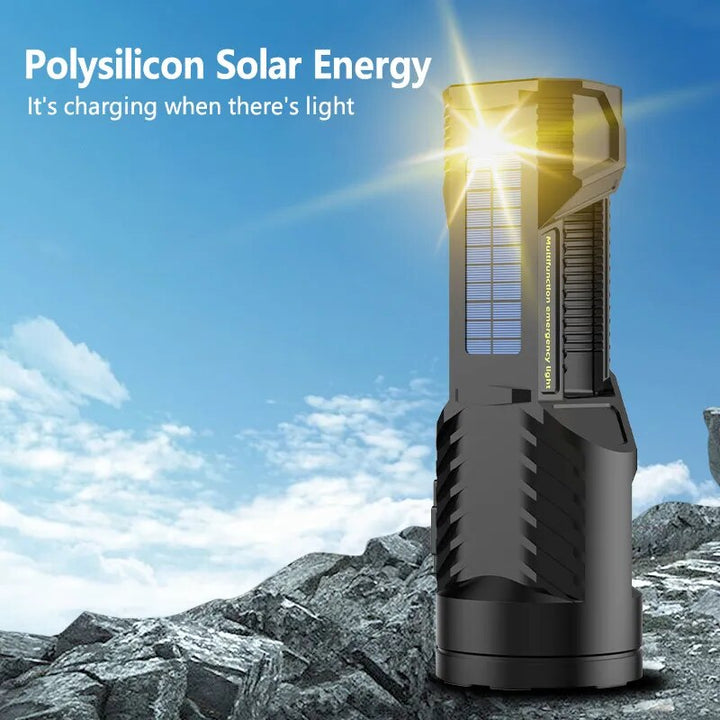 Solar High-Power Multifunksjonslommelykt | Luvikno