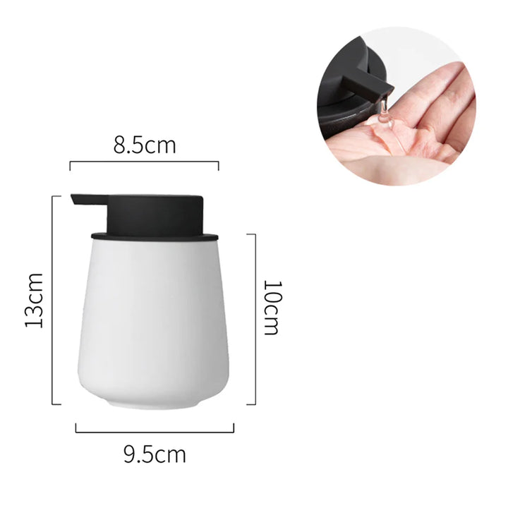 CeramiLux 300 ml Luksus Såpedispenser laget av Keramikk – for Såpe, Sjampo, Balsam eller Lotion Luvikno