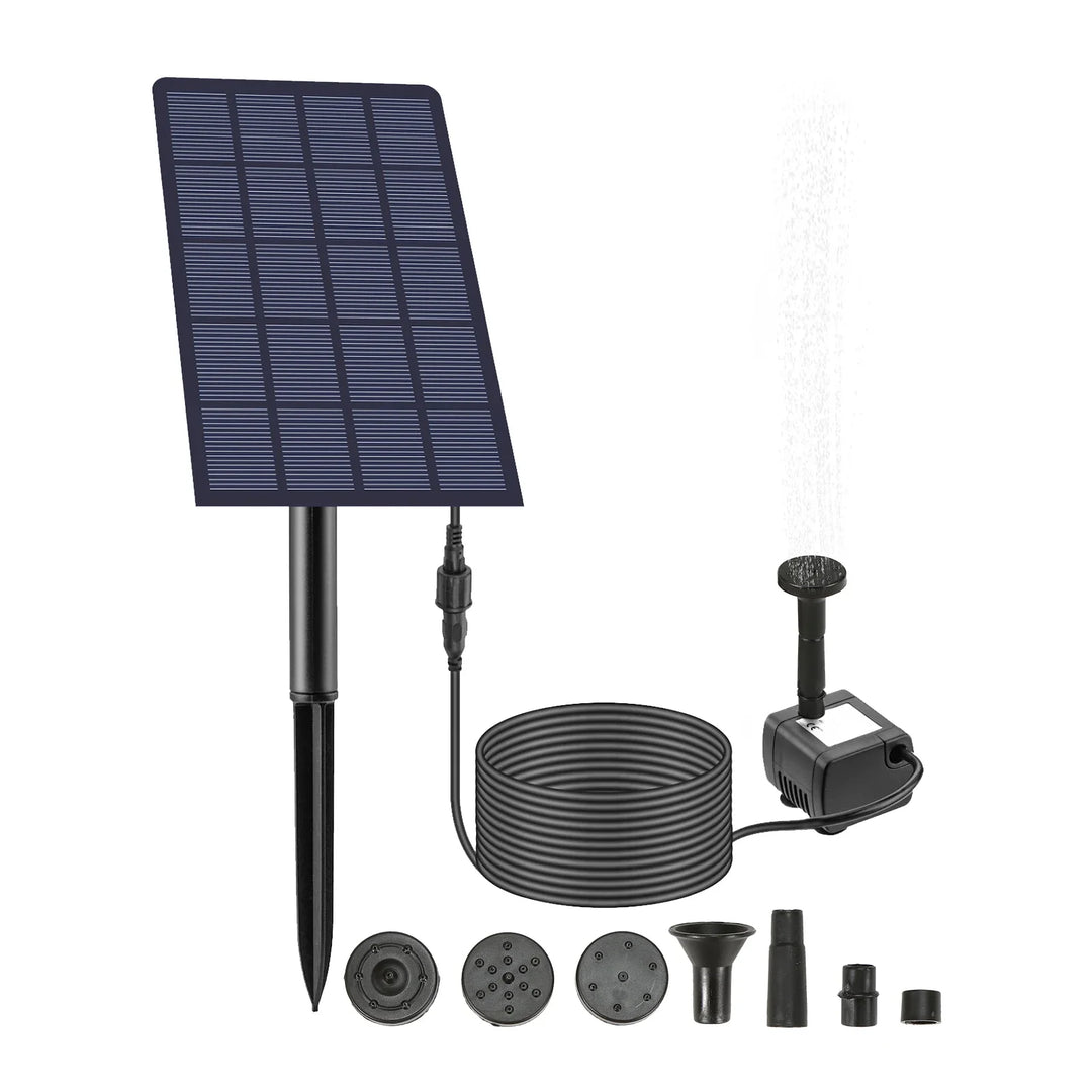 Luvikno | Solfanger SOLAQUA | 6-i-1 Sett med 4 Dyser | Uten Strømtilkobling | For Dam & Hage