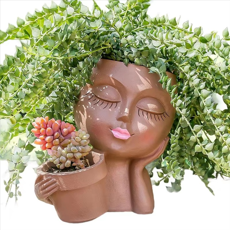 Chic Dual Face Hodeplanter for Innendørs og Utendørs Bruk Luvikno