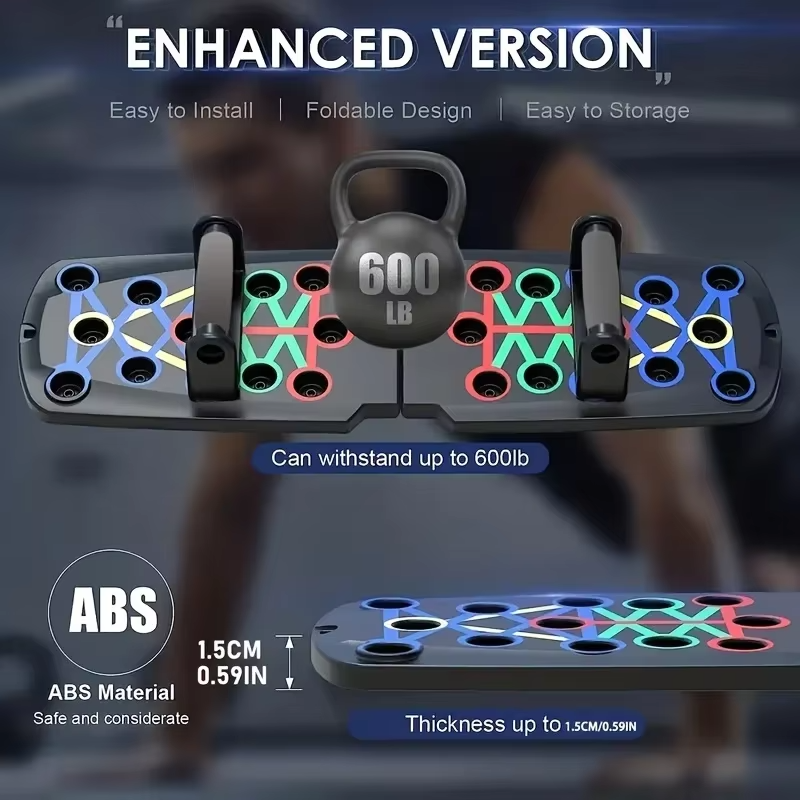 Bærebar Sammenleggbar Push-Up Bord for Helkropp Styrketrening Luvikno